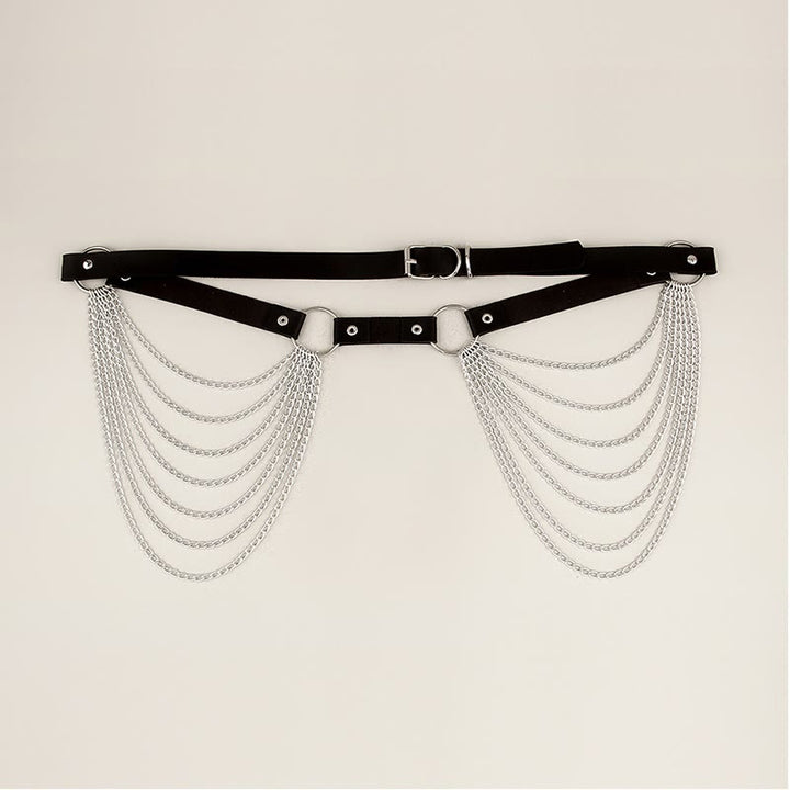 Punk Chain Belt Seven Layers Chain Leather Belt - image 13