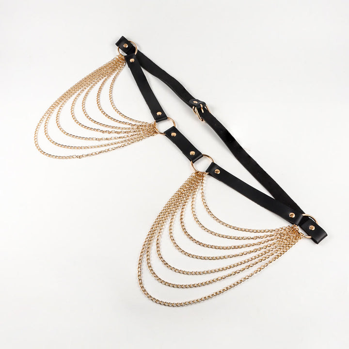 Punk Chain Belt Seven Layers Chain Leather Belt - image 8