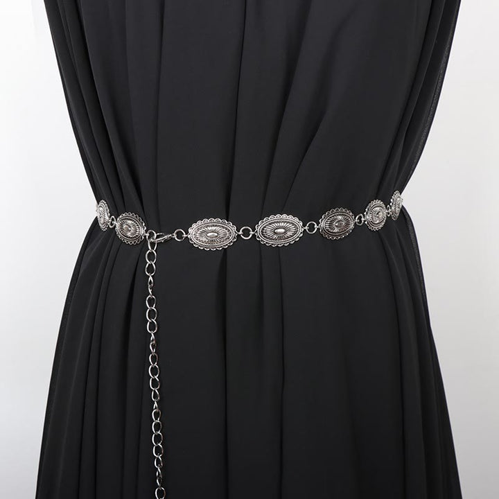 Vintage Ethnic Carving Belt Metal Clasp Waist Belt - image 3