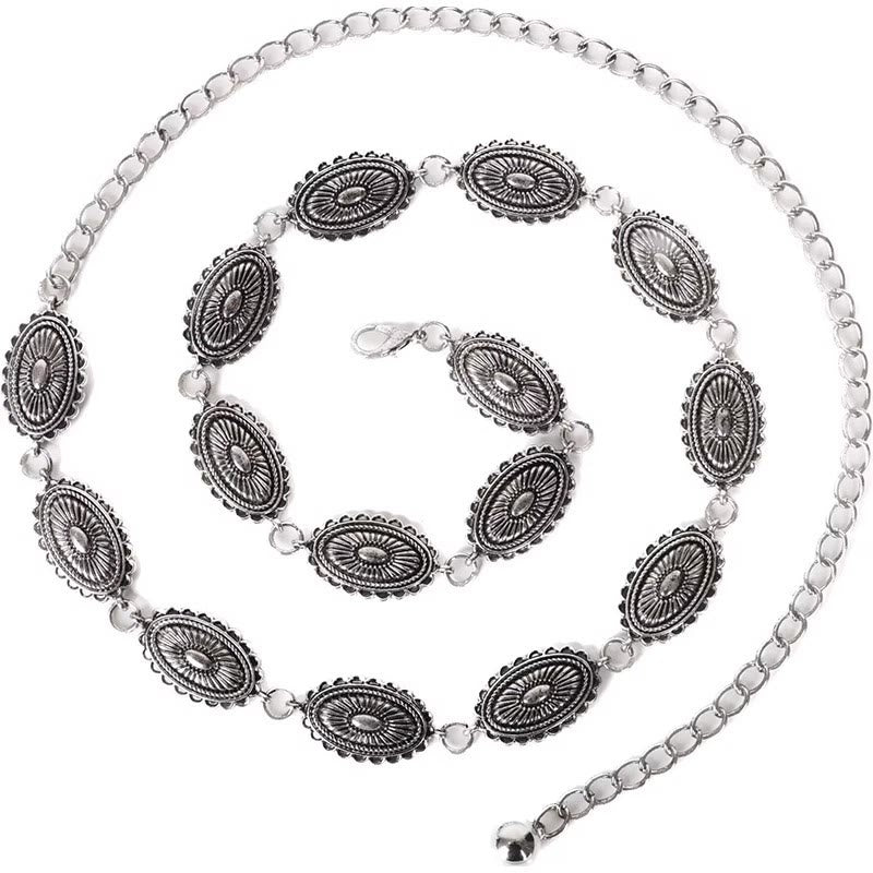 Vintage Ethnic Carving Belt Metal Clasp Waist Belt - image 11