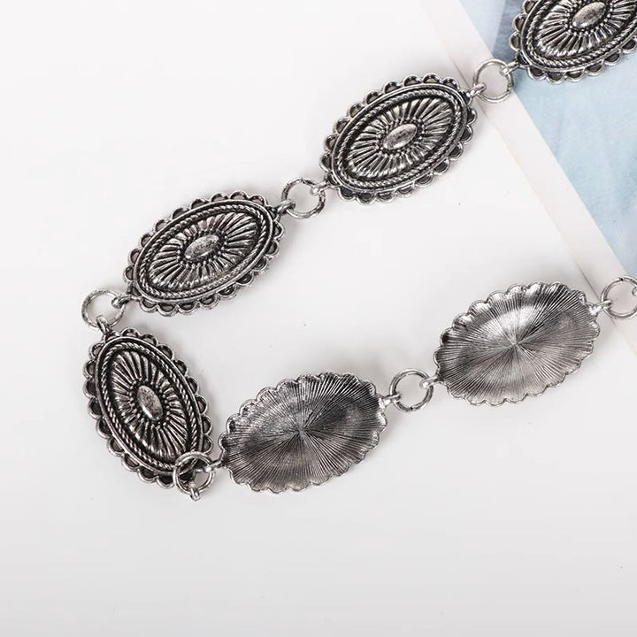 Vintage Ethnic Carving Belt Metal Clasp Waist Belt - image 7