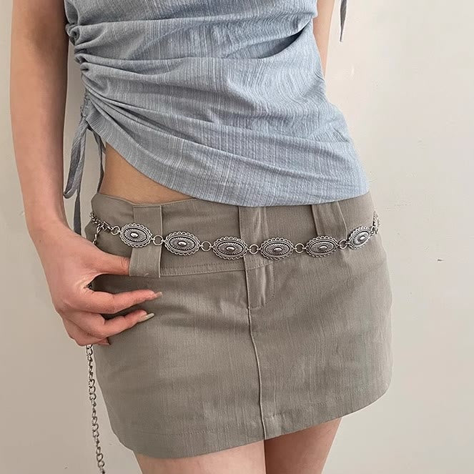Vintage Ethnic Carving Belt Metal Clasp Waist Belt - image 2