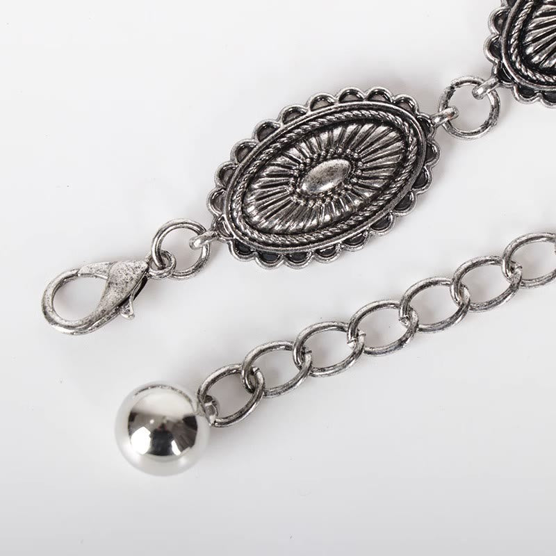 Vintage Ethnic Carving Belt Metal Clasp Waist Belt - image 8