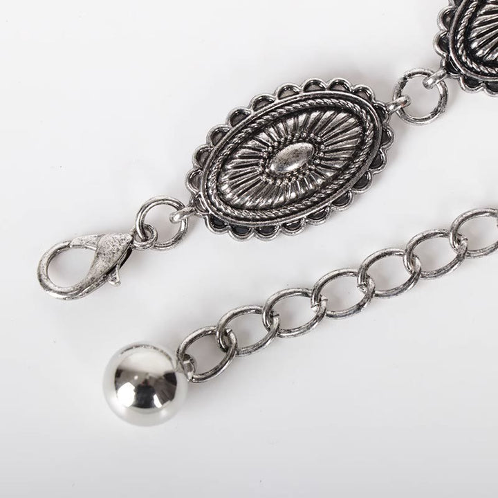 Vintage Ethnic Carving Belt Metal Clasp Waist Belt - image 8