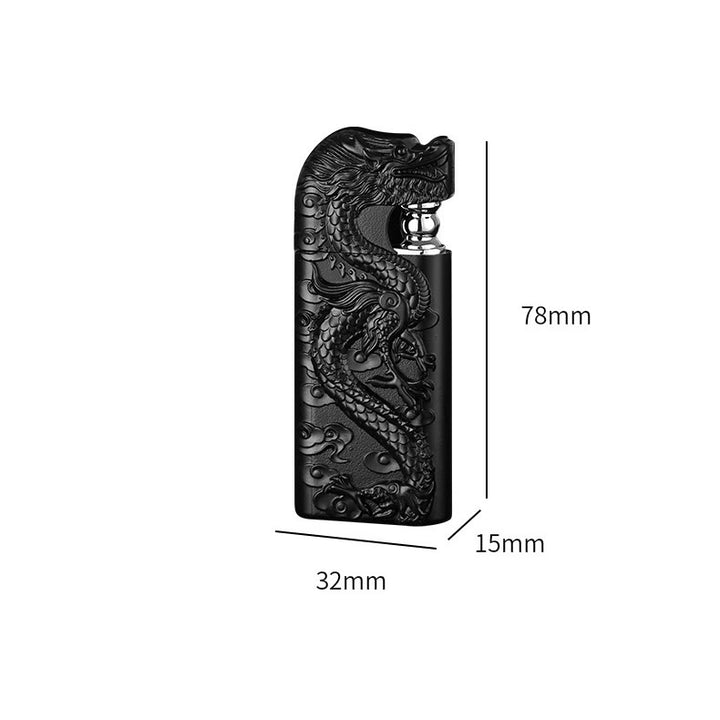 Double Flame Embossed Vivid Dragon Refillable Butane Lighter - image 13