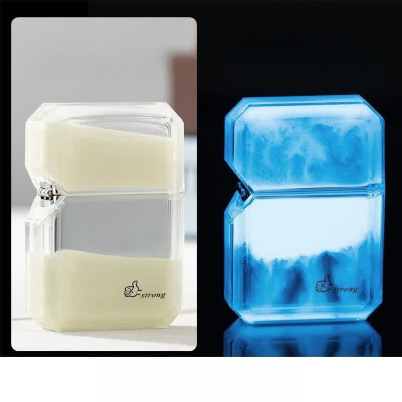 Cool Fluorescent Color Quicksand Refillable Butane Lighter - White - image 2