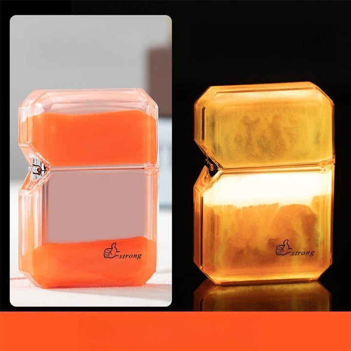 Cool Fluorescent Color Quicksand Refillable Butane Lighter - Orange - image 6