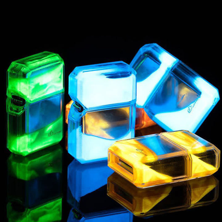 Cool Fluorescent Color Quicksand Refillable Butane Lighter - image 9