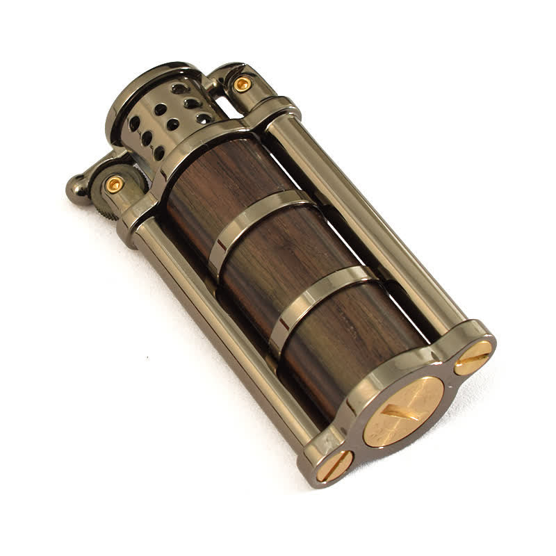 Antique Style Wooden Shell Refillable Kerosene Lighter