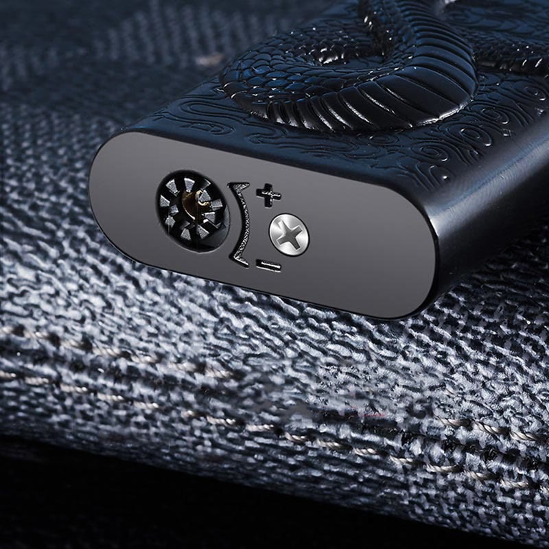 Double Flame Embossed Serpent King Refillable Butane Lighter - image 10