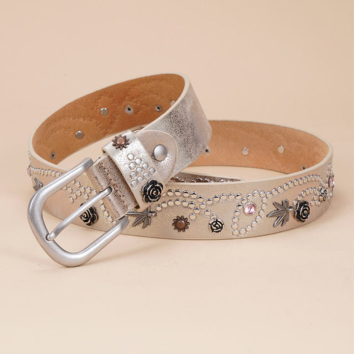 Women's Western Cowgirl Rivet Pin Buckle Belt - image 8