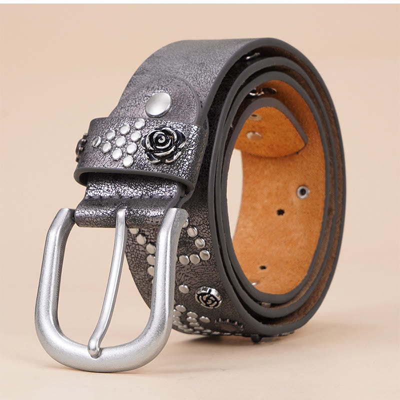 Women's Western Cowgirl Rivet Pin Buckle Belt