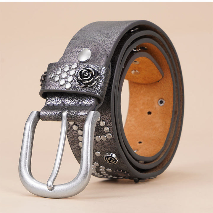 Women's Western Cowgirl Rivet Pin Buckle Belt - image 1