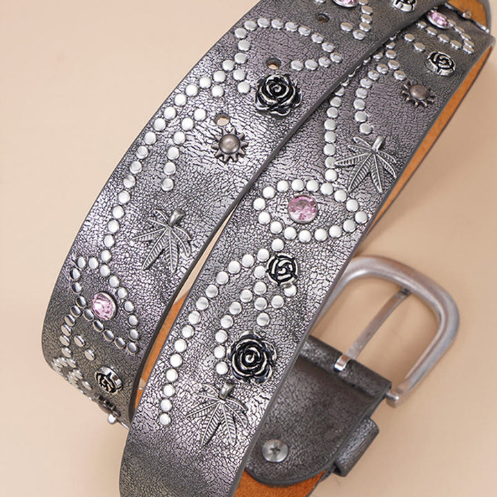 Women's Western Cowgirl Rivet Pin Buckle Belt - image 4