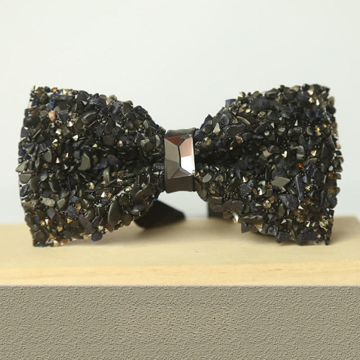 Men's Multicolor Stone Crystal Clastic Enchases Bow Tie - Style #13 - image 15