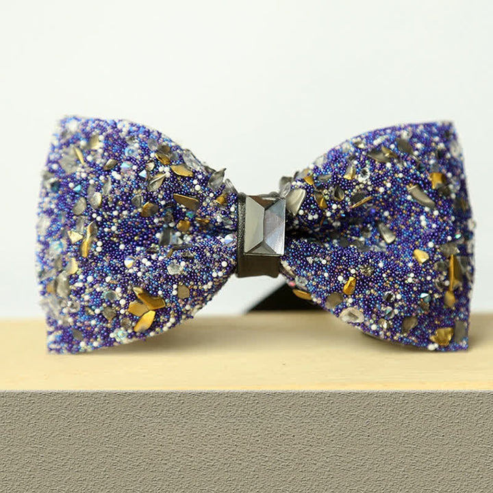 Men's Multicolor Stone Crystal Clastic Enchases Bow Tie - Style #15 - image 17