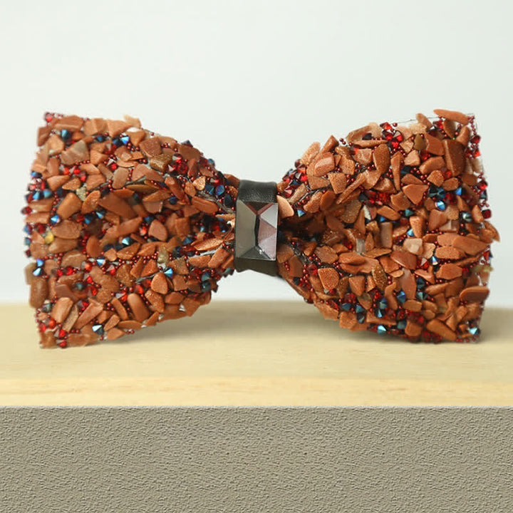 Men's Multicolor Stone Crystal Clastic Enchases Bow Tie - Style #2 - image 4