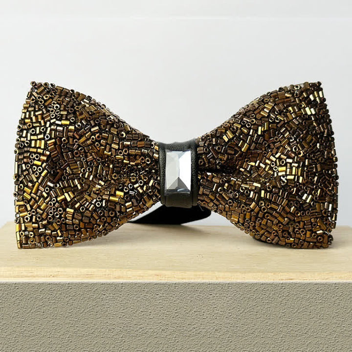 Men's Multicolor Stone Crystal Clastic Enchases Bow Tie - Style #19 - image 21