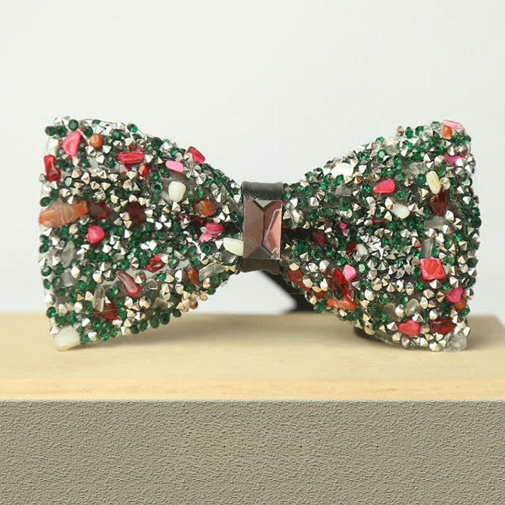 Men's Multicolor Stone Crystal Clastic Enchases Bow Tie - Style #10 - image 12