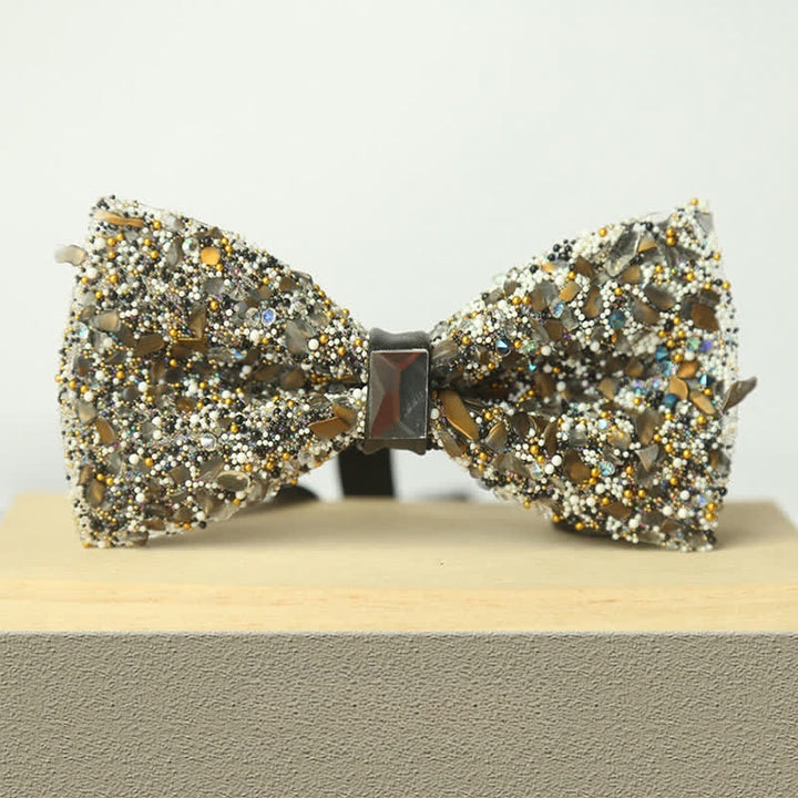 Men's Multicolor Stone Crystal Clastic Enchases Bow Tie - Style #6 - image 8