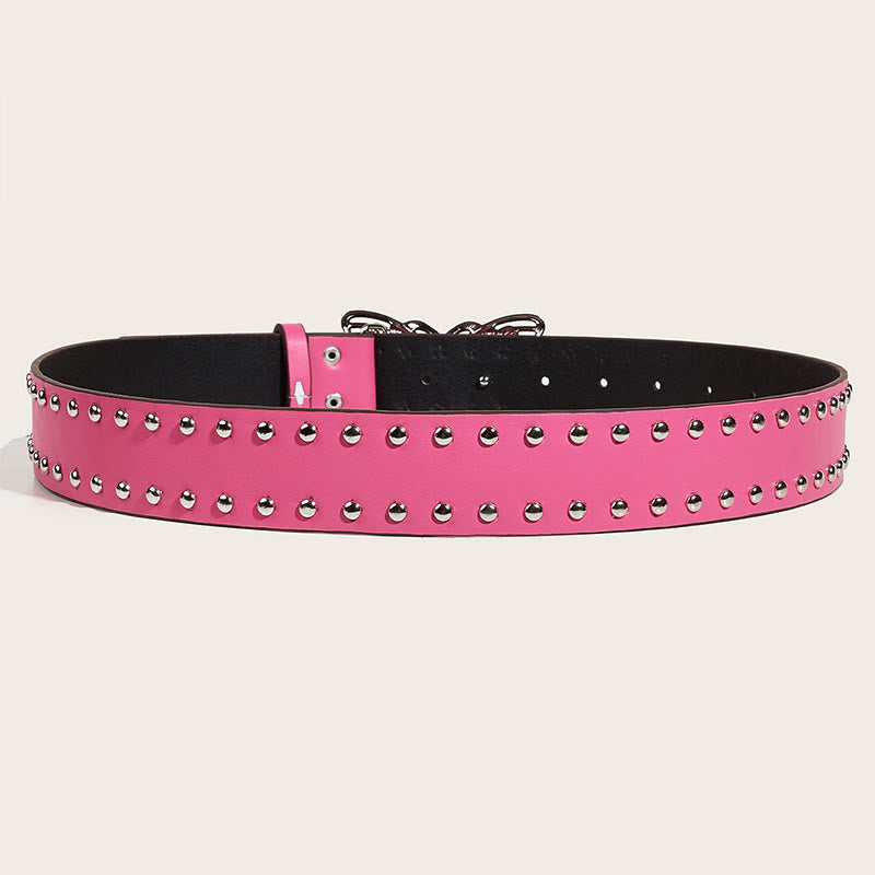 Women's Western Cowgirl Studded Butterfly Buckle Leather Belt - image 6