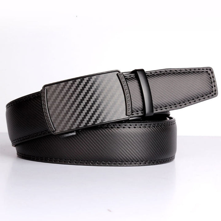 Men's Business Sliding Ratchet Geniune Leather Belt - image 1