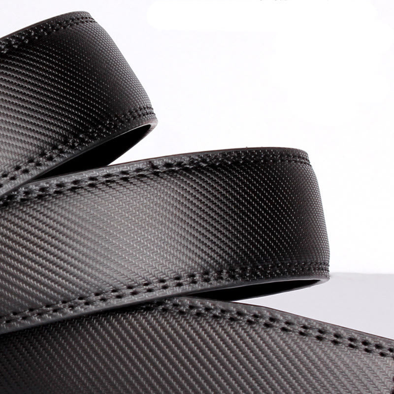 Men's Business Sliding Ratchet Geniune Leather Belt - image 3