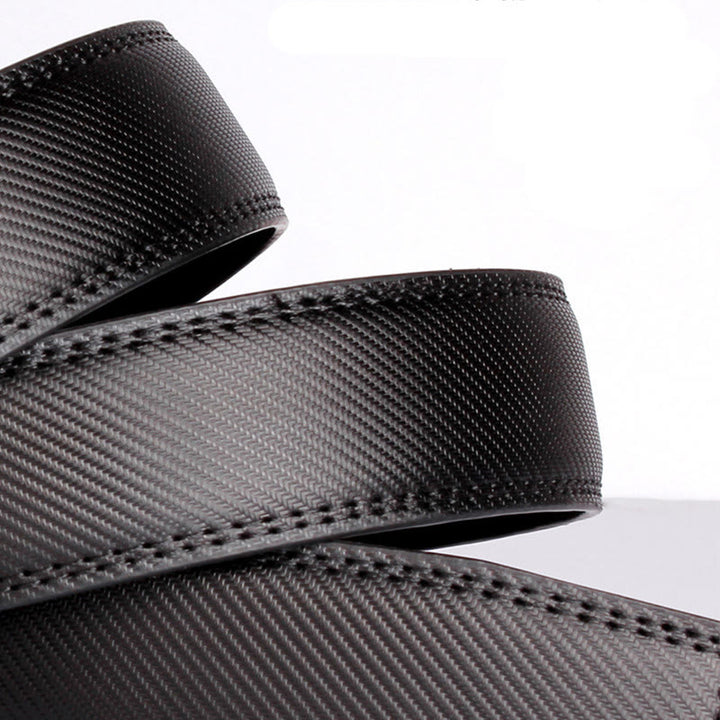 Men's Business Sliding Ratchet Geniune Leather Belt - image 3