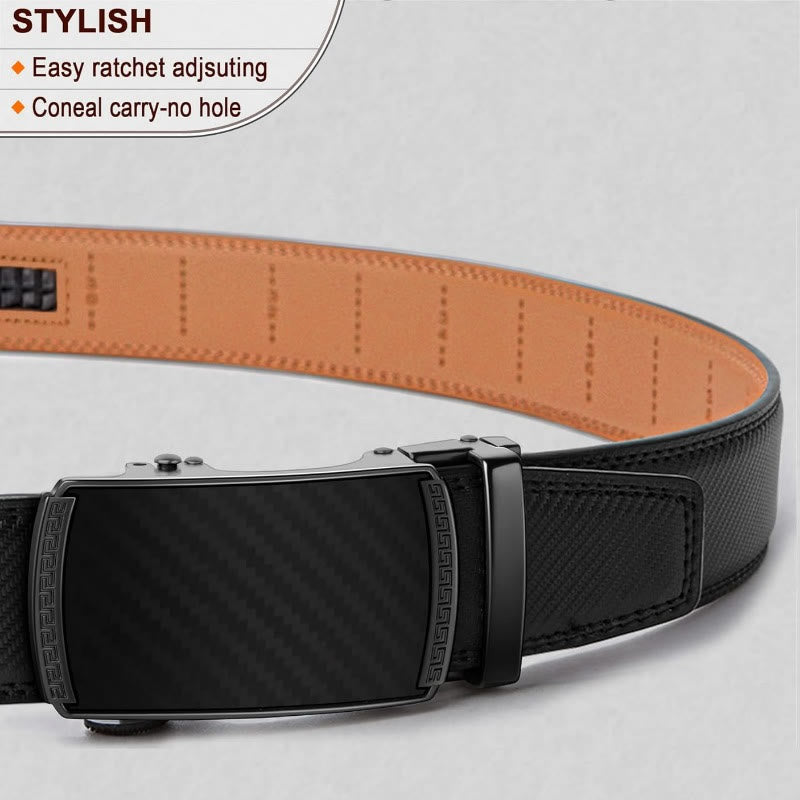Men's Business Sliding Ratchet Geniune Leather Belt - image 8