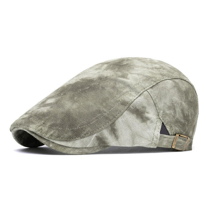 Spring Stylish Tie-dyed Newsboy Cotton Beret Hat - Olive Green - Style #1 - Adjustable (22"-24") - image 12