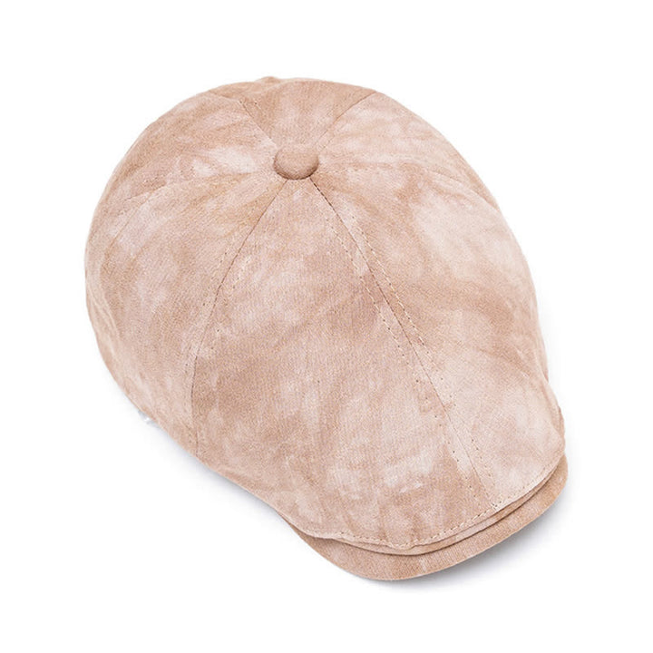 Spring Stylish Tie-dyed Newsboy Cotton Beret Hat