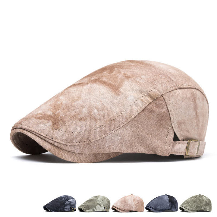 Spring Stylish Tie-dyed Newsboy Cotton Beret Hat