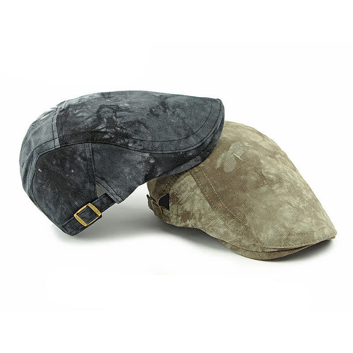 Vintage Style Tie-dyed Cotton Newsboy Beret Hat - image 9