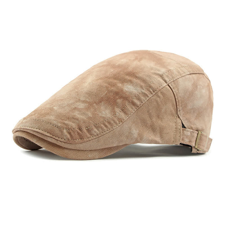 Vintage Style Tie-dyed Cotton Newsboy Beret Hat - Pink - Adjustable (21 5/8"-23 1/4") - image 11