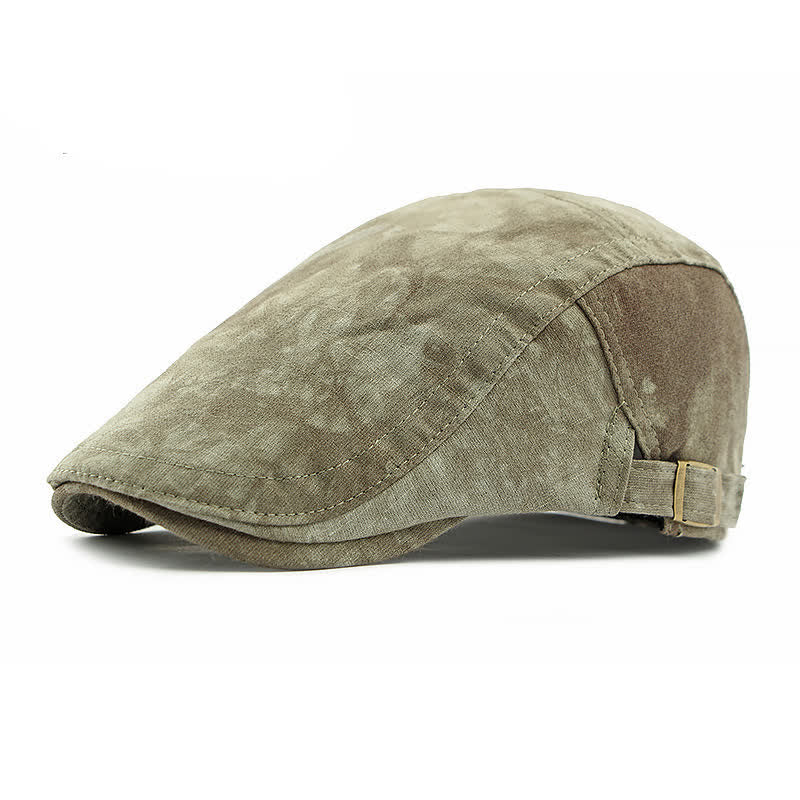 Vintage Style Tie-dyed Cotton Newsboy Beret Hat - Green - Adjustable (21 5/8"-23 1/4") - image 15