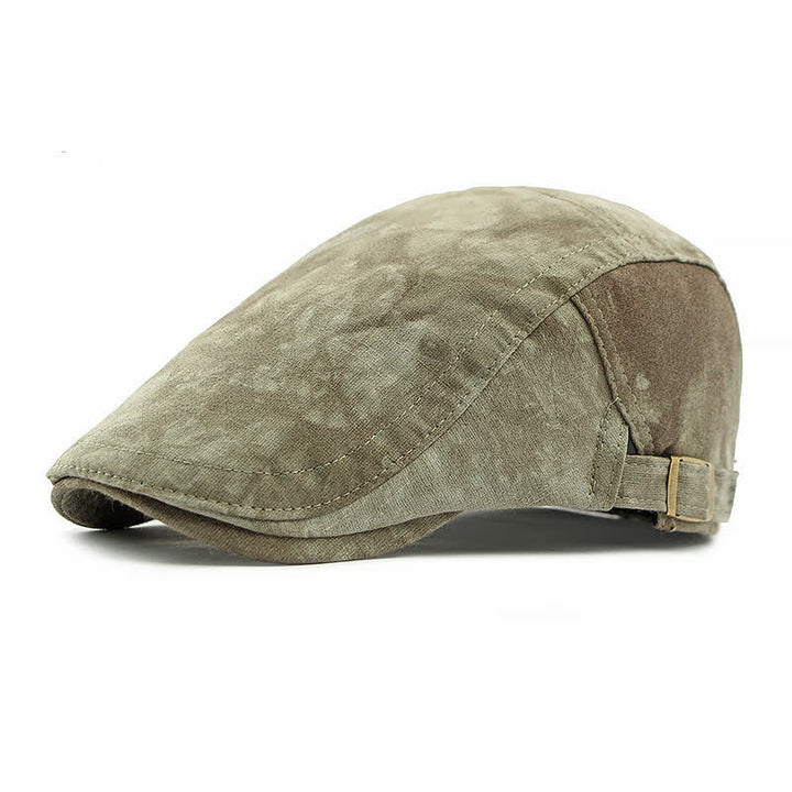 Vintage Style Tie-dyed Cotton Newsboy Beret Hat - Green - Adjustable (21 5/8"-23 1/4") - image 15