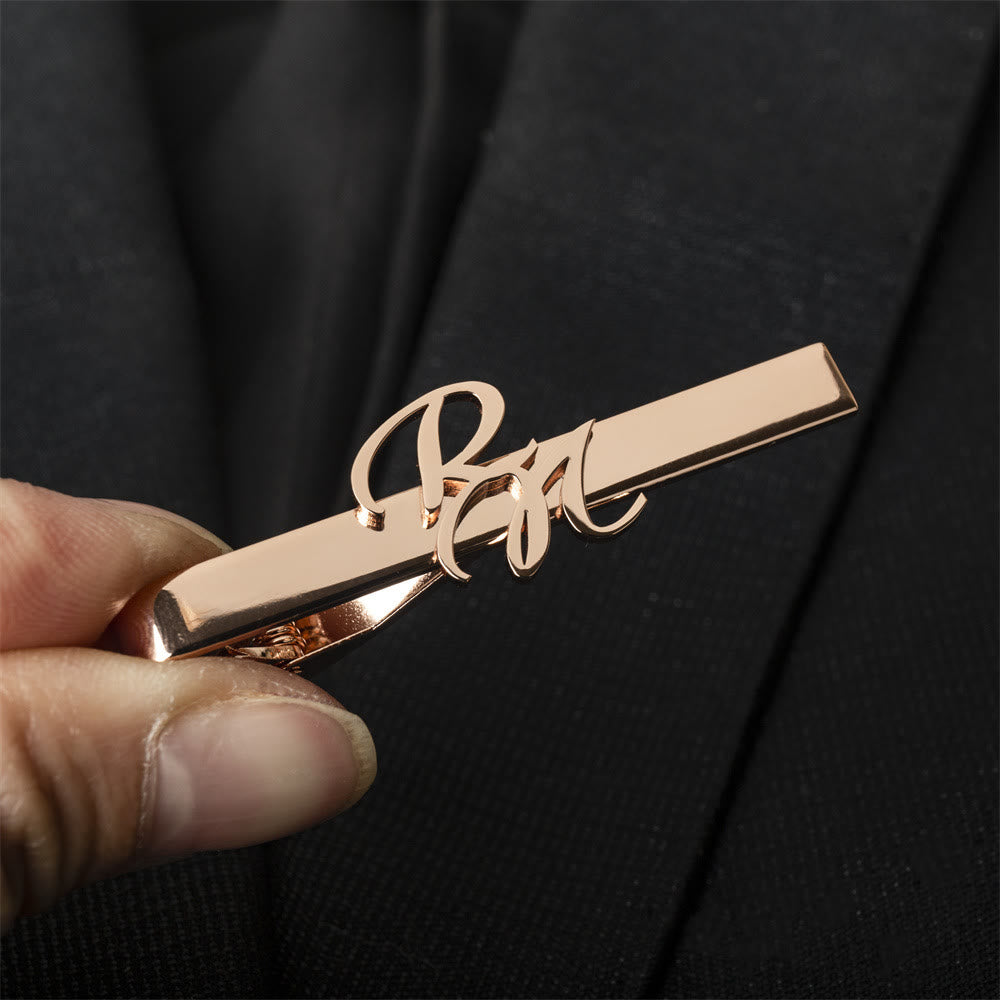 Custom Your Initial Letter Wedding Tie Bar For Neckties