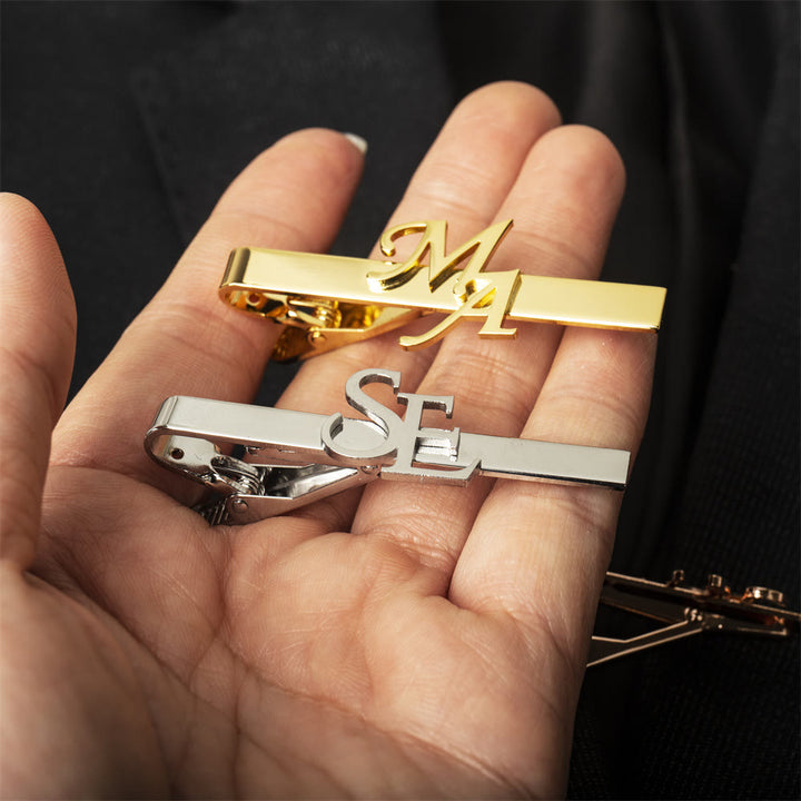 Custom Your Initial Letter Wedding Tie Bar For Neckties - image 2
