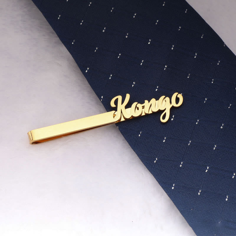 Custom Your Name Wedding Tie Bar For Suit