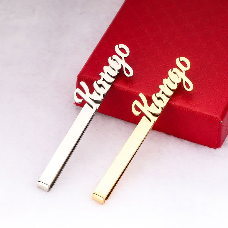 Custom Your Name Wedding Tie Bar For Suit - image 6