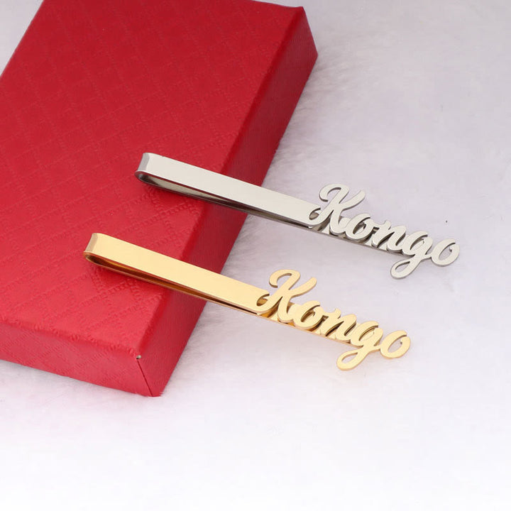 Custom Your Name Wedding Tie Bar For Suit