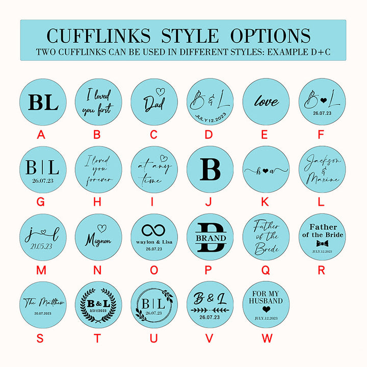 Custom Your Text Wedding Tie Bar Cufflinks For Mens Wear - image 11