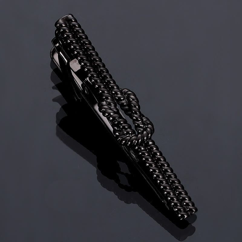 Twist Pattern Tie Clip For Daily Suit - Black - image 4