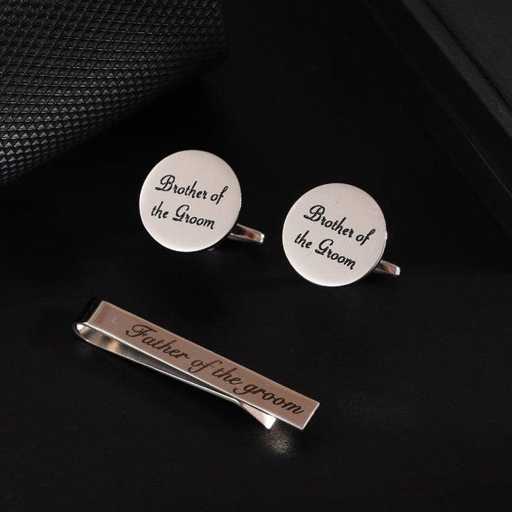 3pcs Set Groomsman Tie Clip For Wedding Suit - Brother of the Groom - image 6