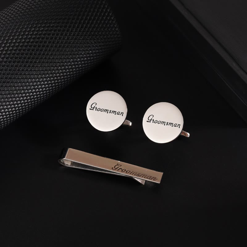 3pcs Set Groomsman Tie Clip For Wedding Suit - Groom Man - image 5