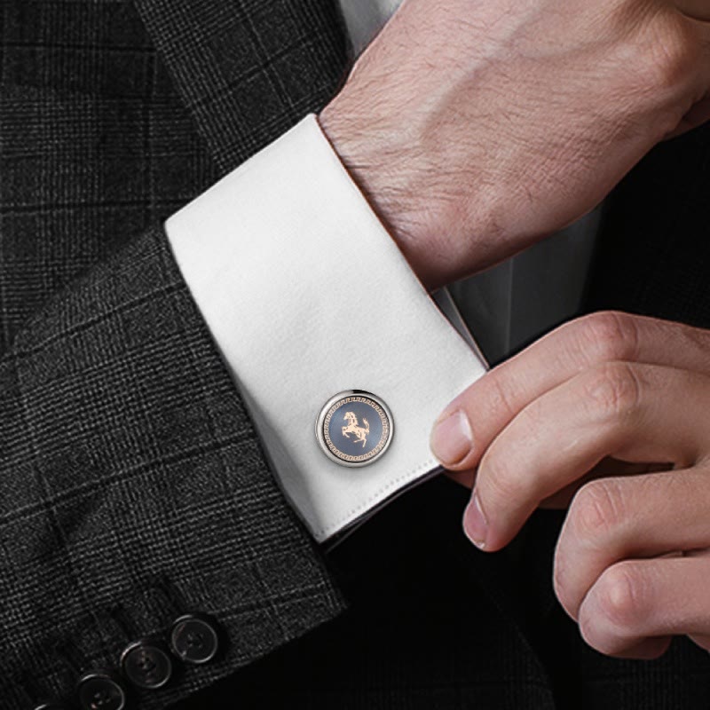 Running Horse Tie Bar Cufflinks Set For Wedding Suit - image 3