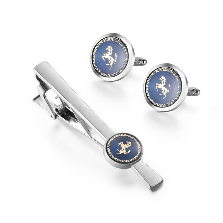 Running Horse Tie Bar Cufflinks Set For Wedding Suit - Tie Bar+Cufflinks Set - image 0