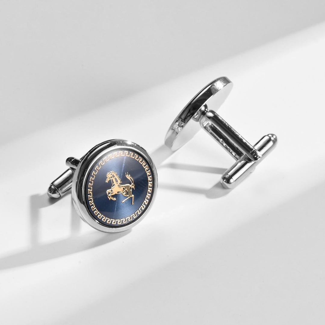 Running Horse Tie Bar Cufflinks Set For Wedding Suit - image 4
