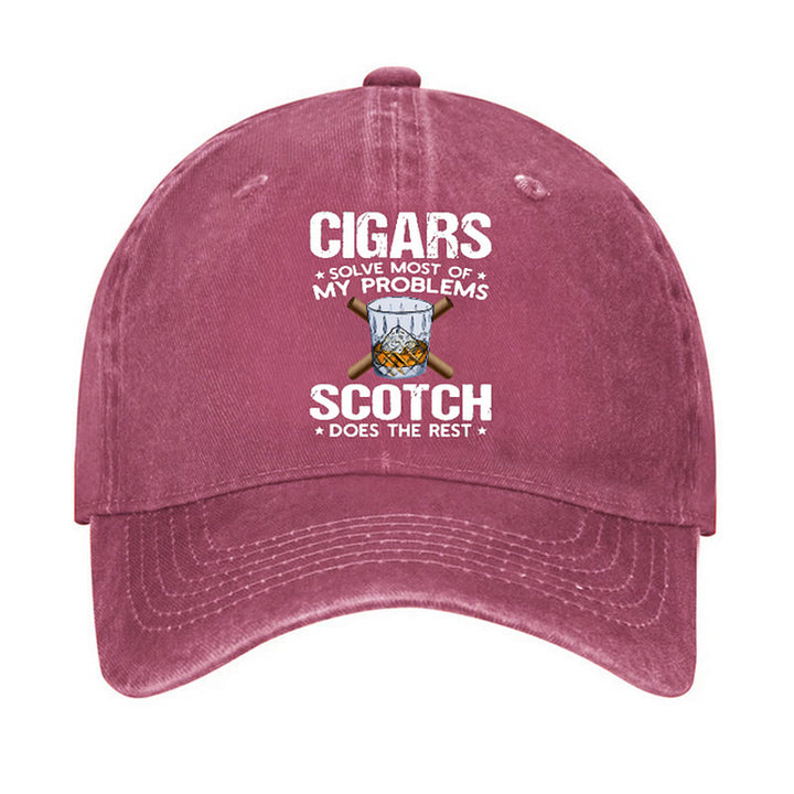 Cigars Solve Most Of Problems Adjustable Baseball Cap