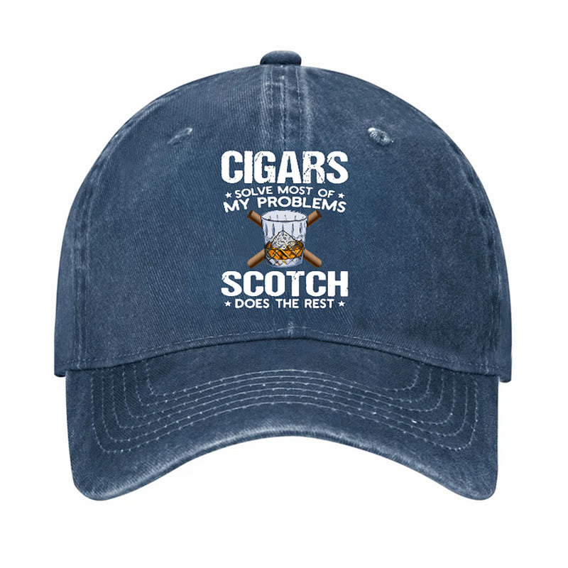 Cigars Solve Most Of Problems Adjustable Baseball Cap